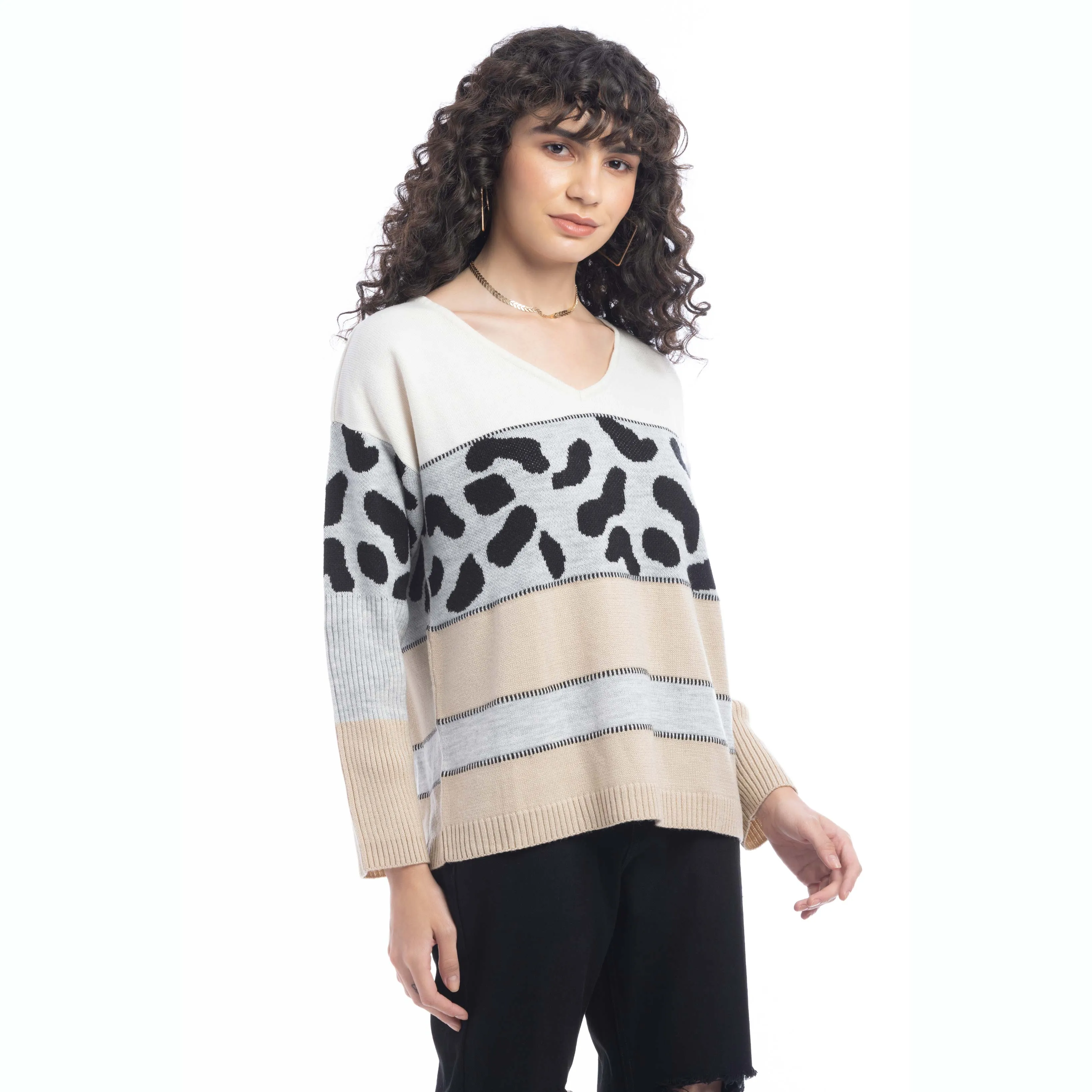 Poppy Animal Print Accent Sweater sold by Myra Bag product image thumbnail 4