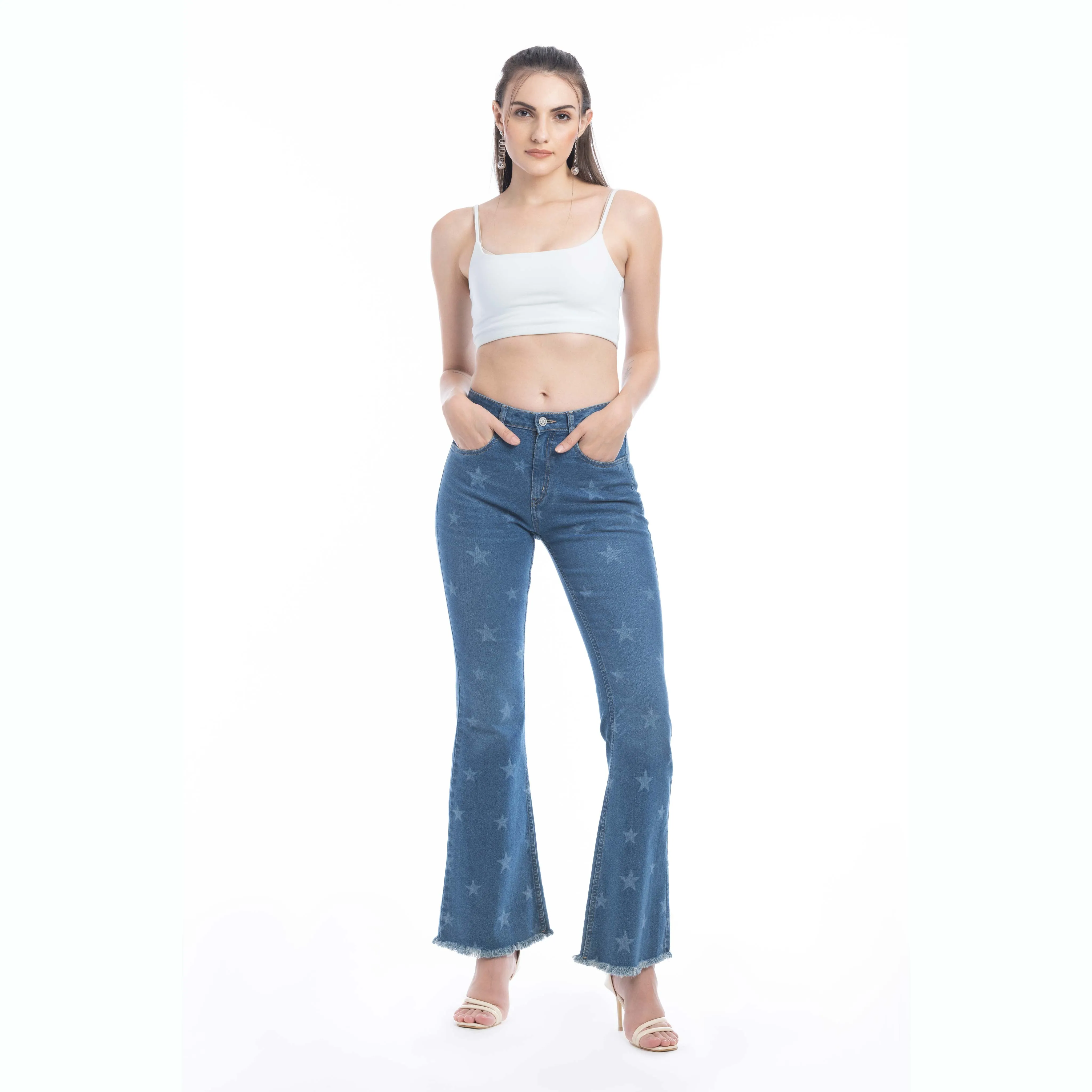 Shiloh Stars Flared Leg Jeans sold by Myra Bag
