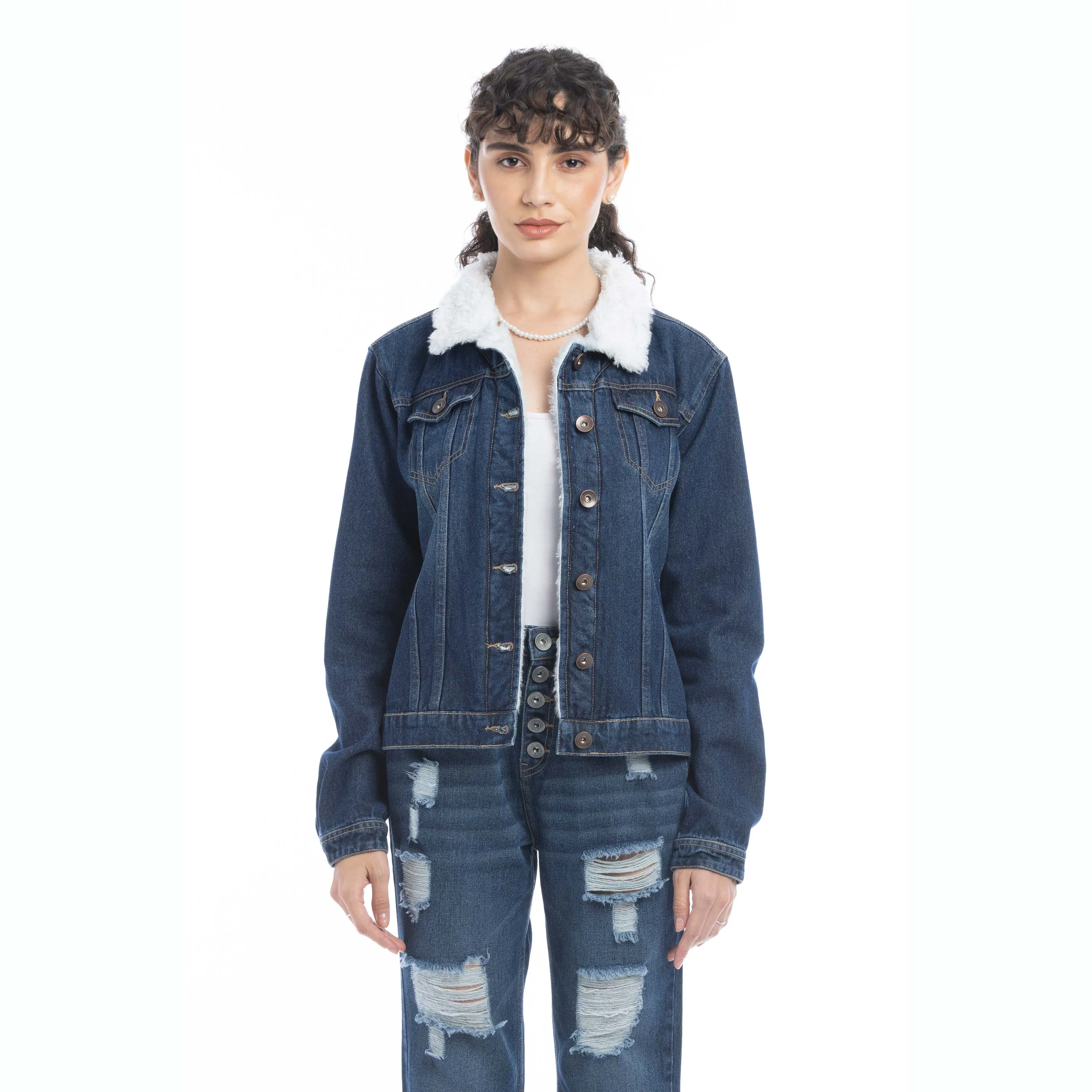 Addilyn Fleece Lined Denim Jacket sold by Myra Bag