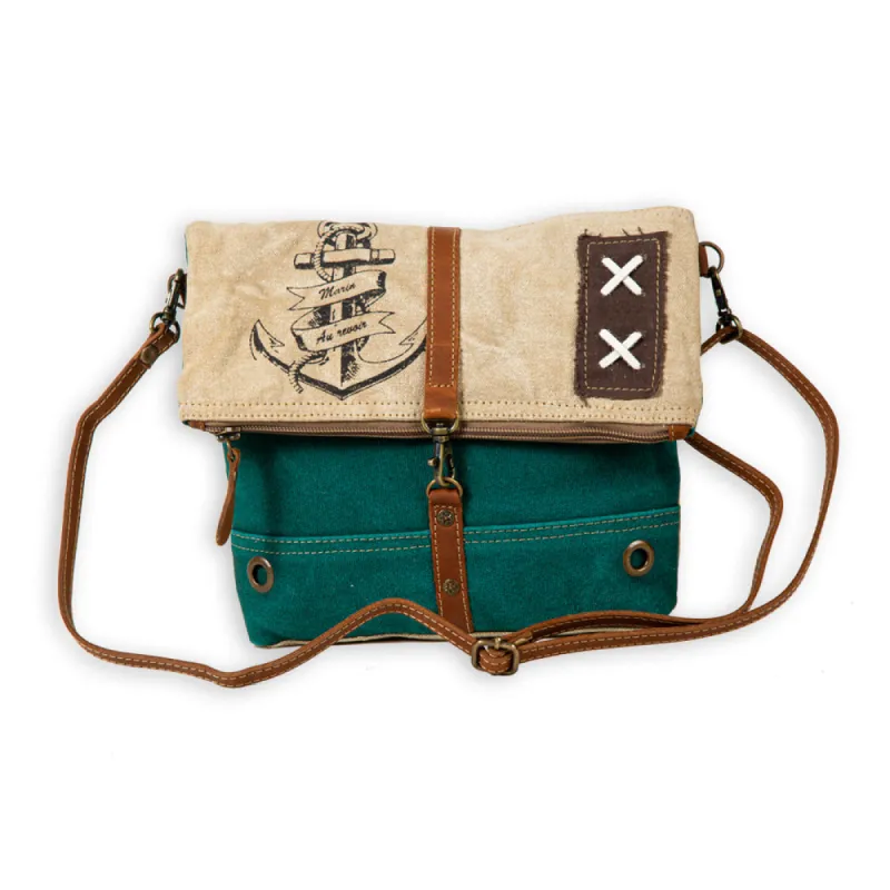 Burlander Patch Teal Small & Crossbody Bag sold by Myra Bag