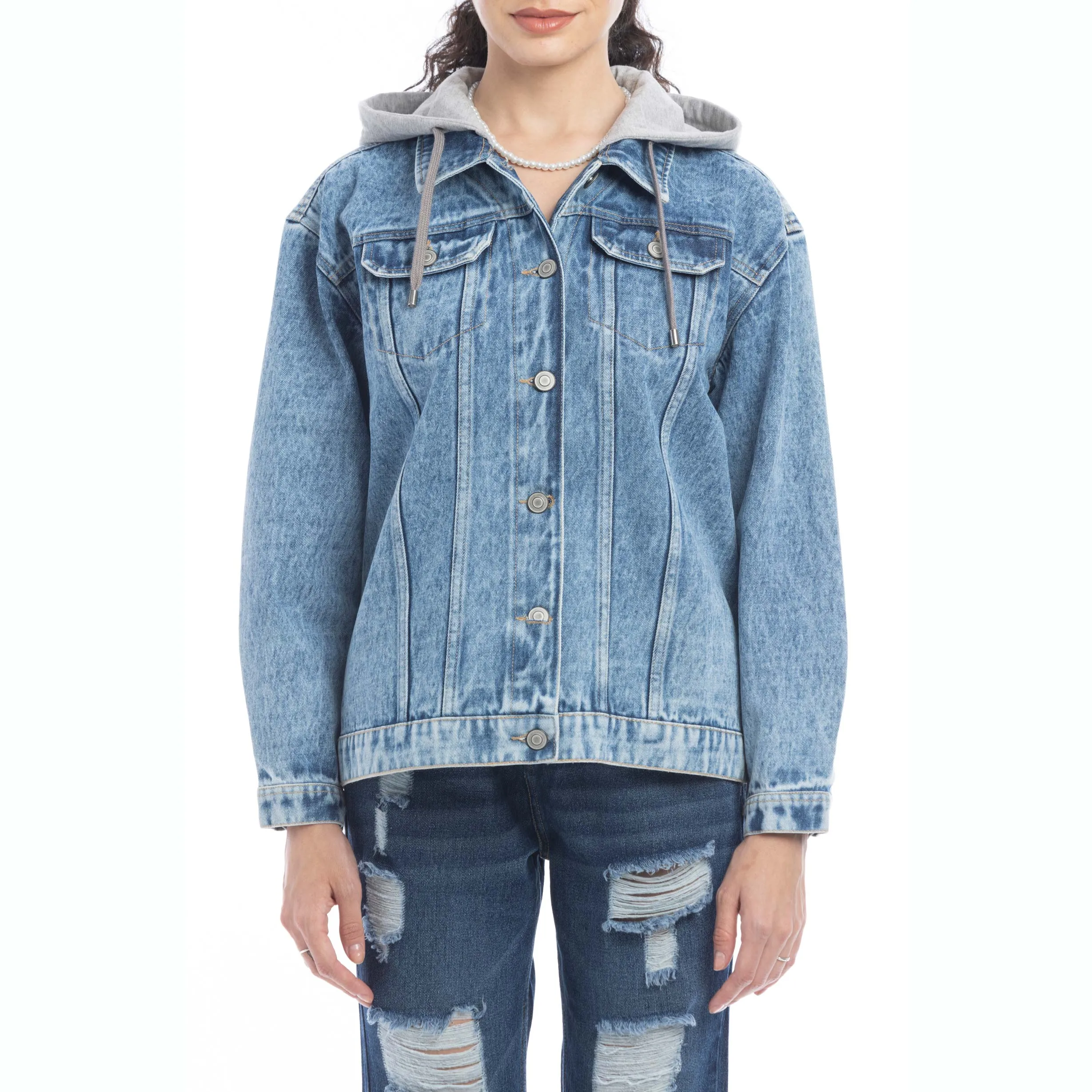 Kayleigh Hoodie Denim Jacket sold by Myra Bag product image thumbnail 2
