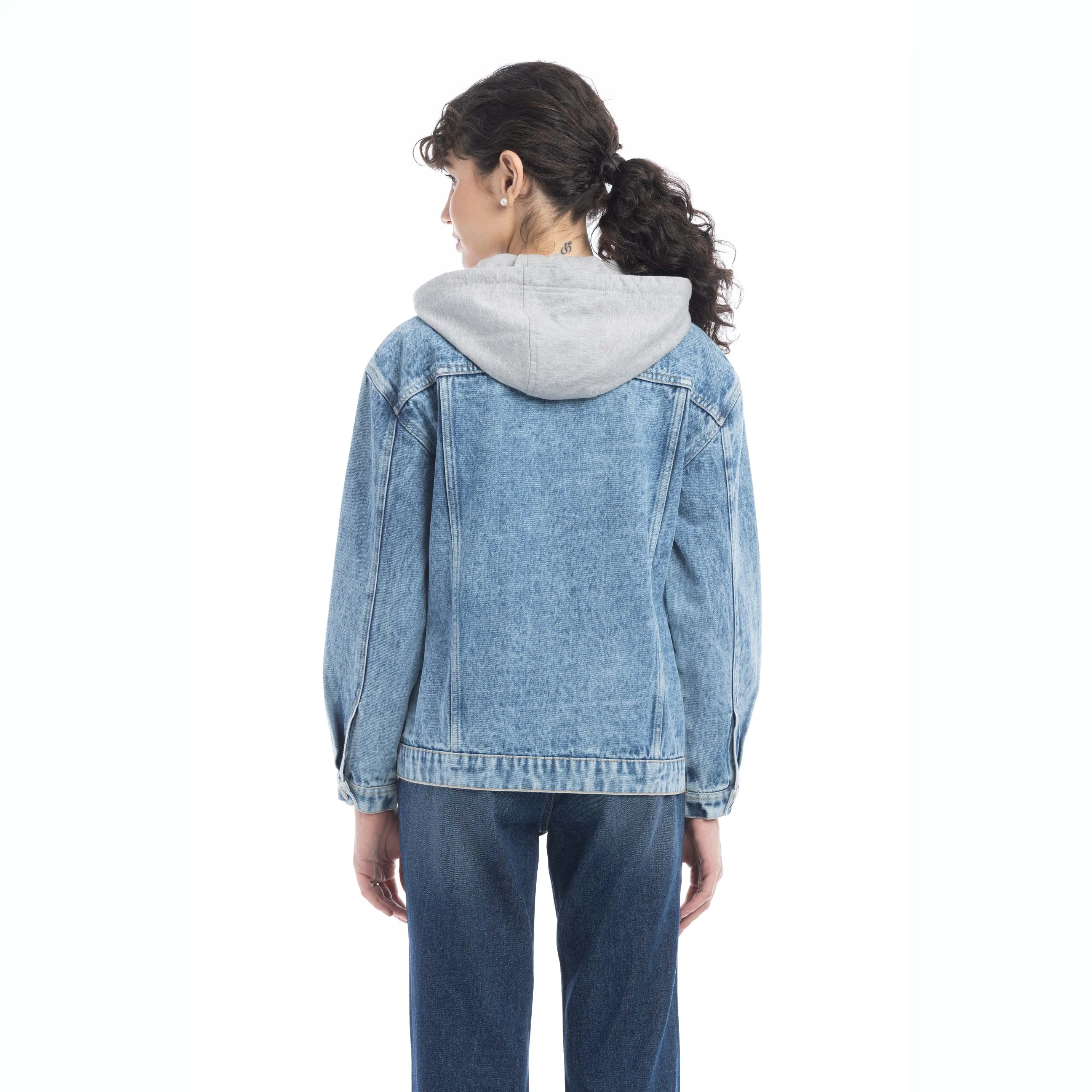 Kayleigh Hoodie Denim Jacket sold by Myra Bag product image thumbnail 3