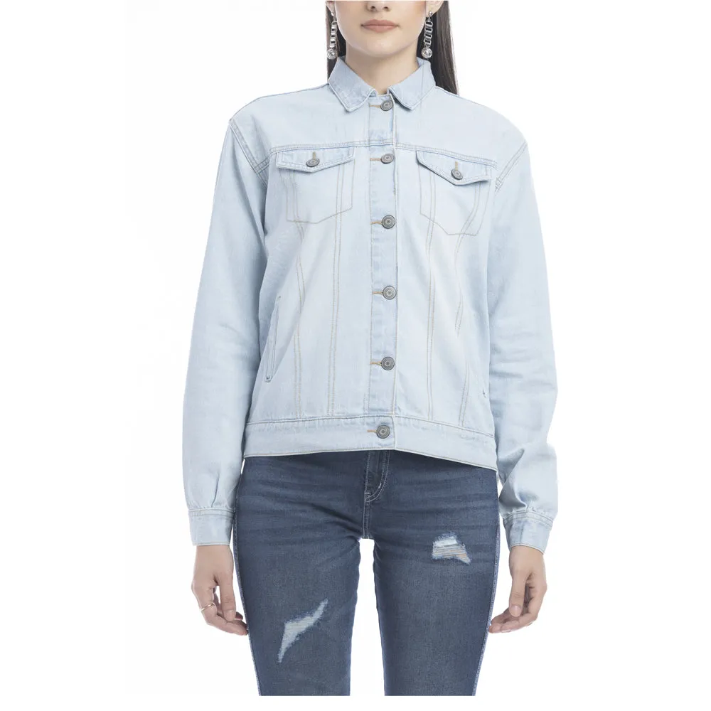 Cassie Fringed Light Wash Denim Jacket sold by Myra Bag product image thumbnail 3