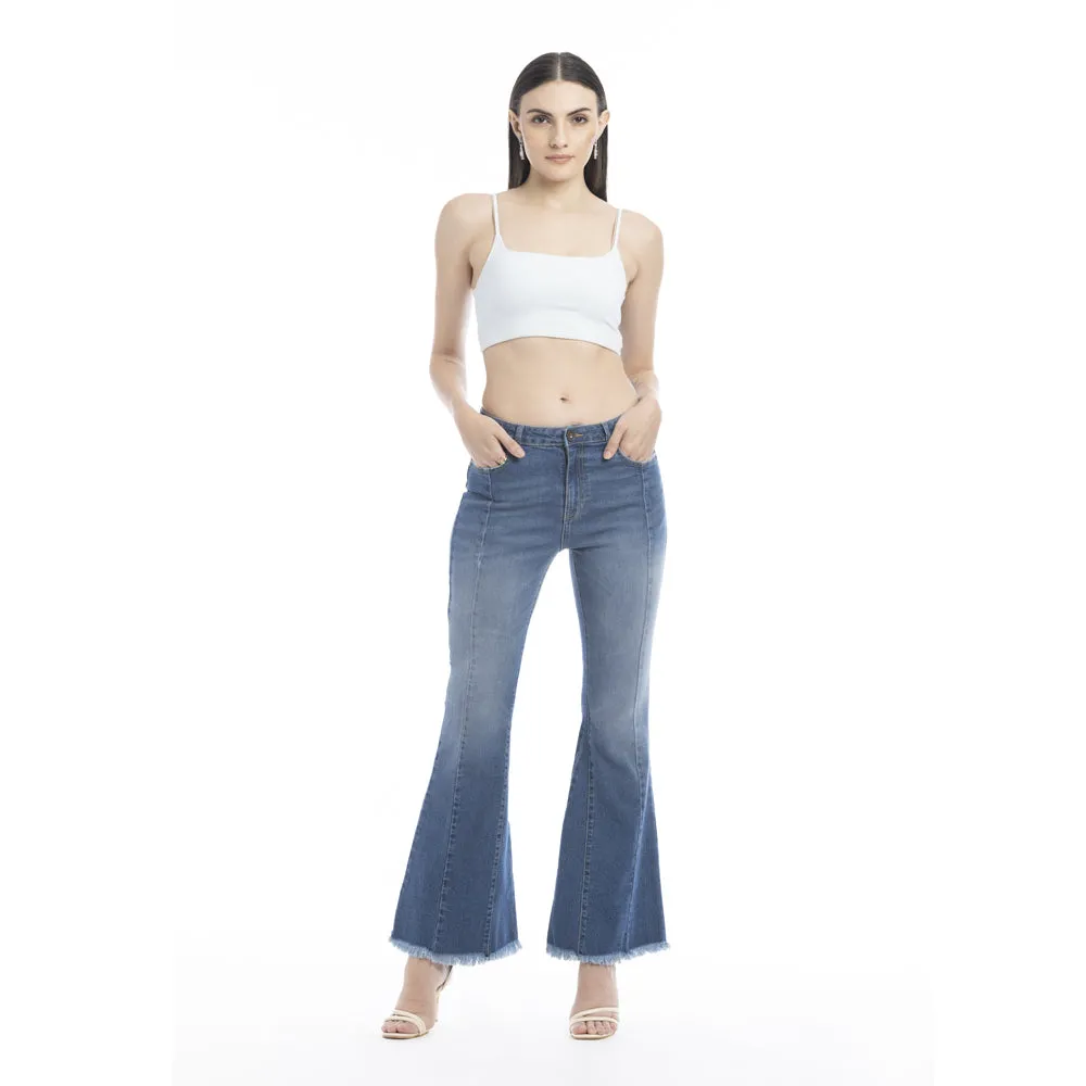 Viviana Length Stitch Accent Flared Leg Jeans sold by Myra Bag