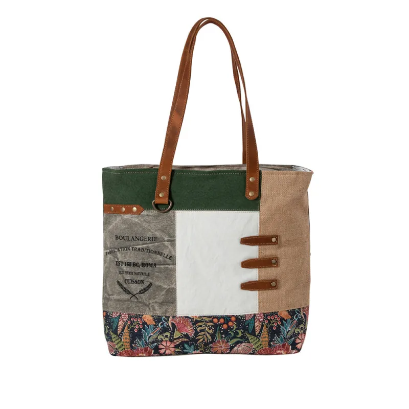 Boulangerie Floral Trim Tote Bag sold by Myra Bag
