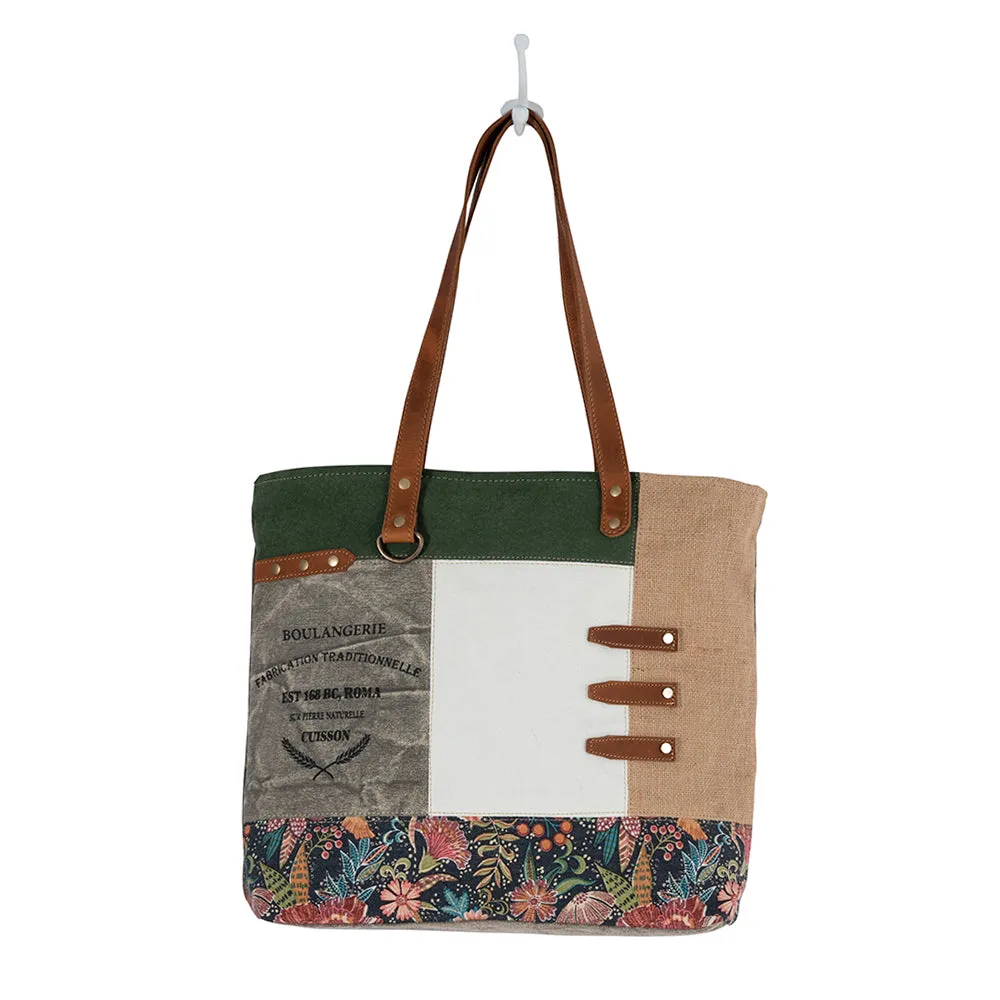 Boulangerie Floral Trim Tote Bag sold by Myra Bag product image thumbnail 5