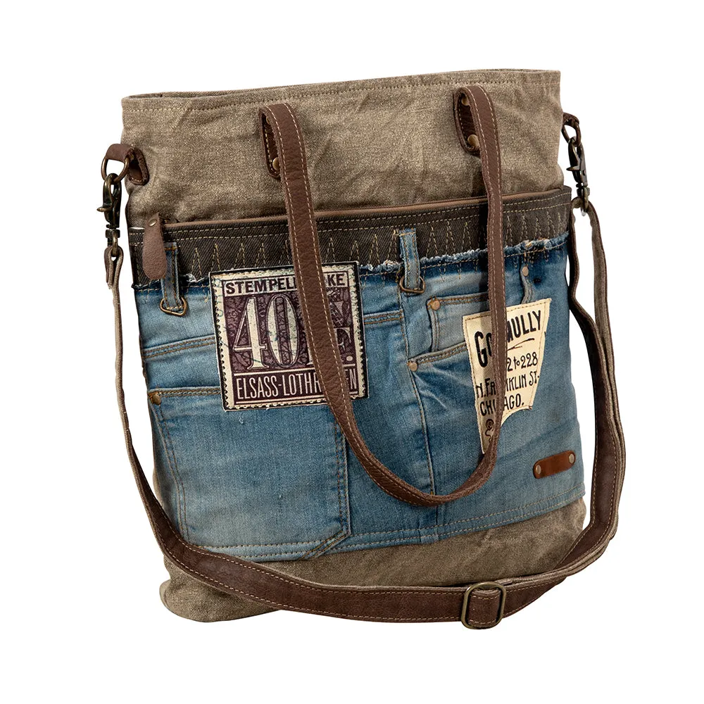 Gormully Denim Tote Bag sold by Myra Bag product image thumbnail 2