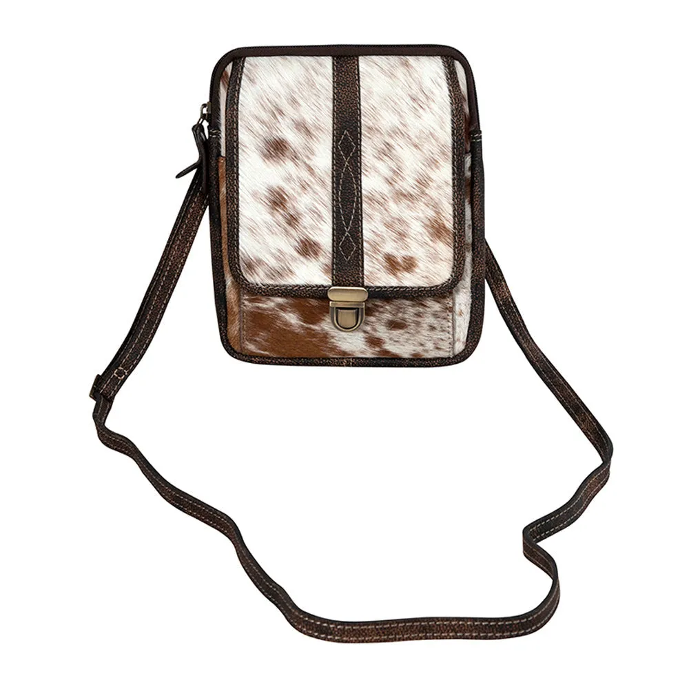 Santa Mesa Mini Leather & Hairon Bag in Light Hair-on Hide sold by Myra Bag