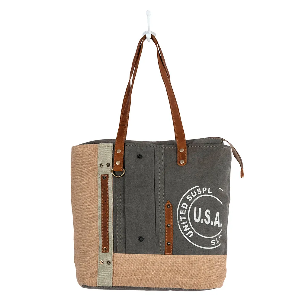 USA Canvas Patch Tote Bag sold by Myra Bag product image thumbnail 5