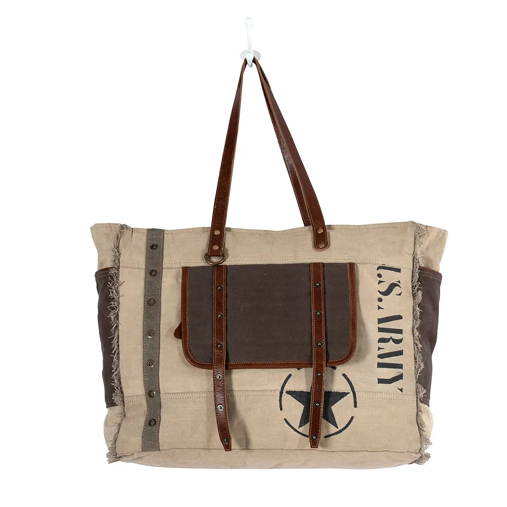 Army Motif Weekender Bag sold by Myra Bag product image thumbnail 4
