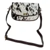 Angus Ridge Leather & Hairon Bag In Dark Hair-On Hide sold by Myra Bag