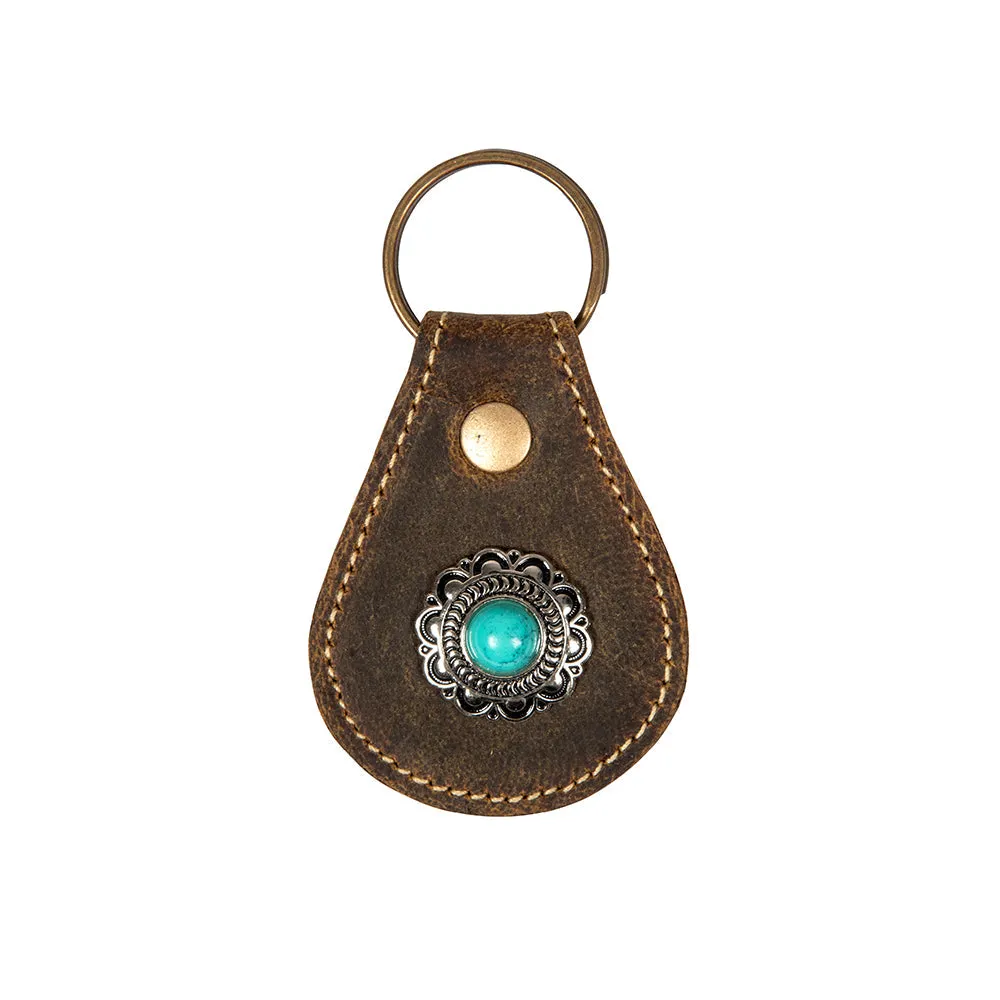 Concho Antiqued Leather Key Fob sold by Myra Bag
