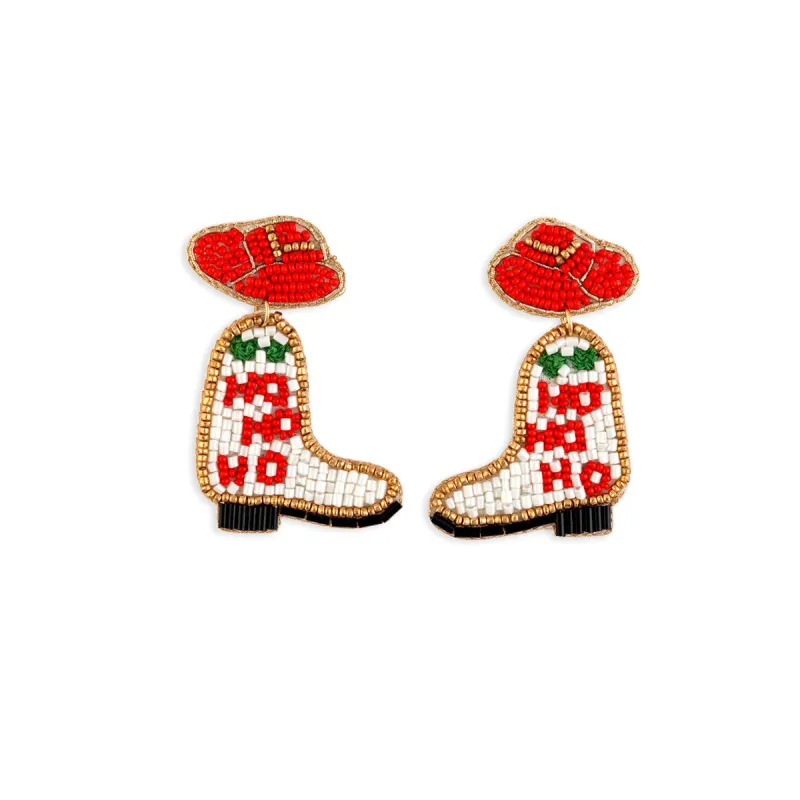 Ho Ho Ho Happy Boots Earrings sold by Myra Bag