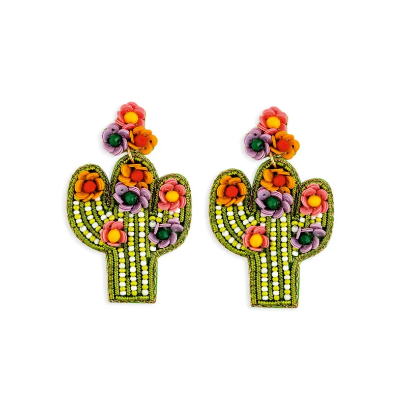 Cactus In Bloom Earrings made by Myra Bag