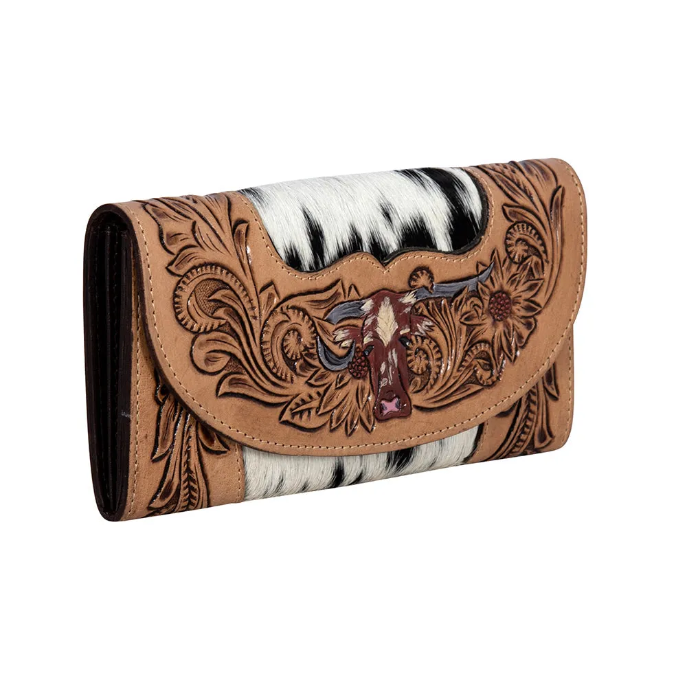 Moonflower Falls Hand-Tooled Clutch Wallet sold by Myra Bag product image thumbnail 2