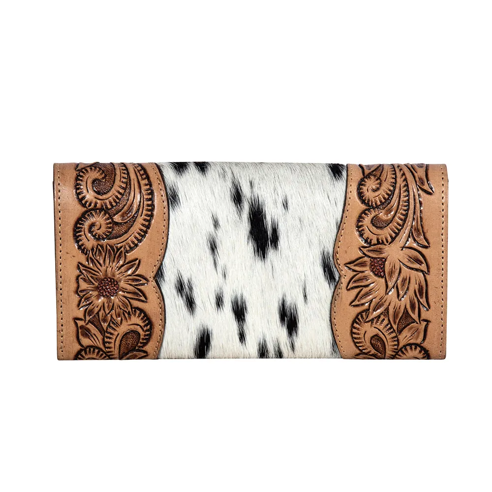Moonflower Falls Hand-Tooled Clutch Wallet sold by Myra Bag product image thumbnail 3