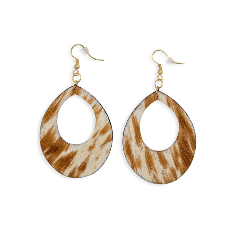 Wyoming Peak Hair-on Hide Earring sold by Myra Bag
