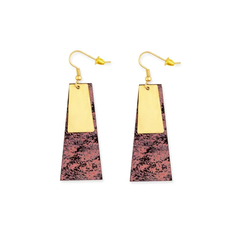 Mona Earrings in Burgundy sold by Myra Bag