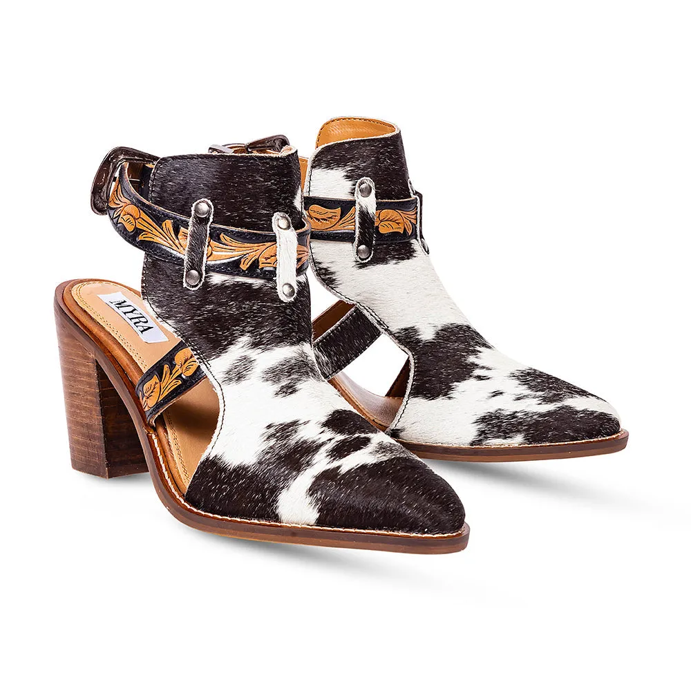 Beth Jane Boot In White And Black Hide sold by Myra Bag