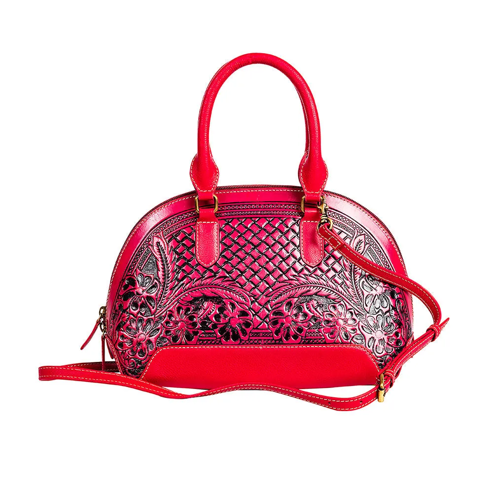 Emmylou Pass Hand-tooled Bag in Red sold by Myra Bag