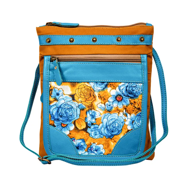 Blue Ridge Blooms Canvas & Leather Bag sold by Myra Bag