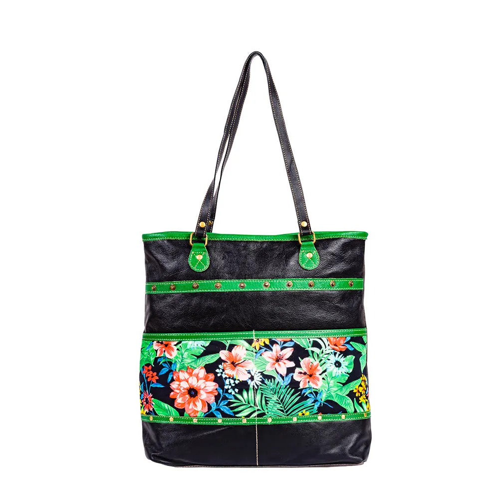 Marianna Floral Canvas & Leather Bag sold by Myra Bag