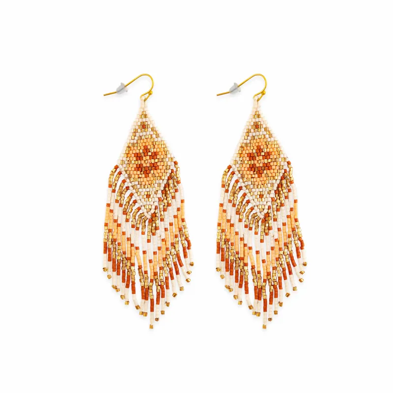Falcon Feather Beaded Earrings sold by Myra Bag