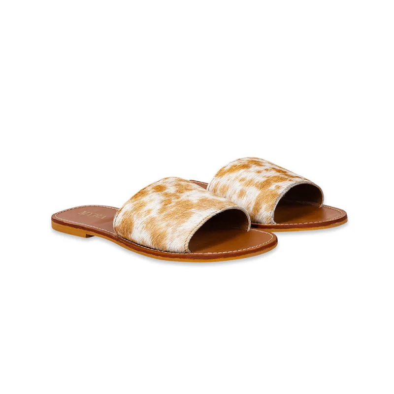 Kemma Hair-On Hide Sandals In Light And Caramel sold by Myra Bag