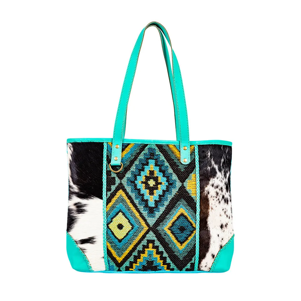 Tonga Ridge Tote Bag In Turquoise sold by Myra Bag