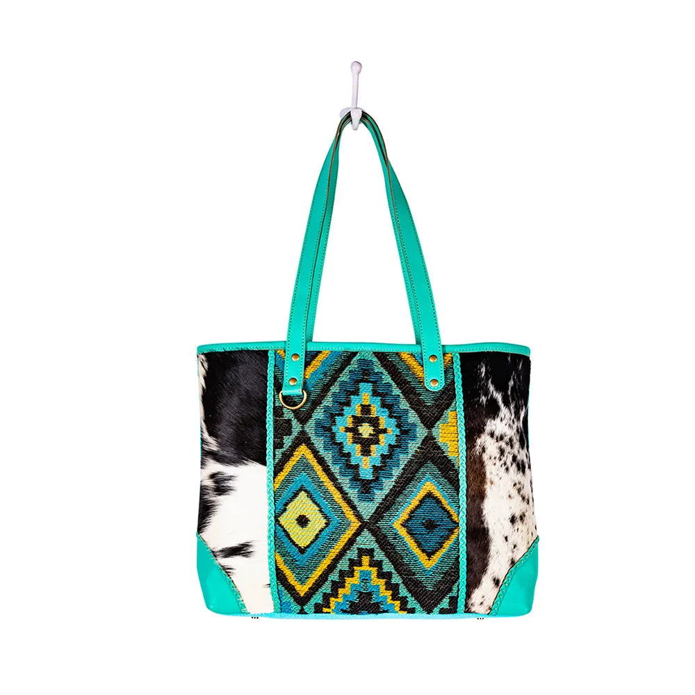Tonga Ridge Tote Bag In Turquoise sold by Myra Bag product image thumbnail 5