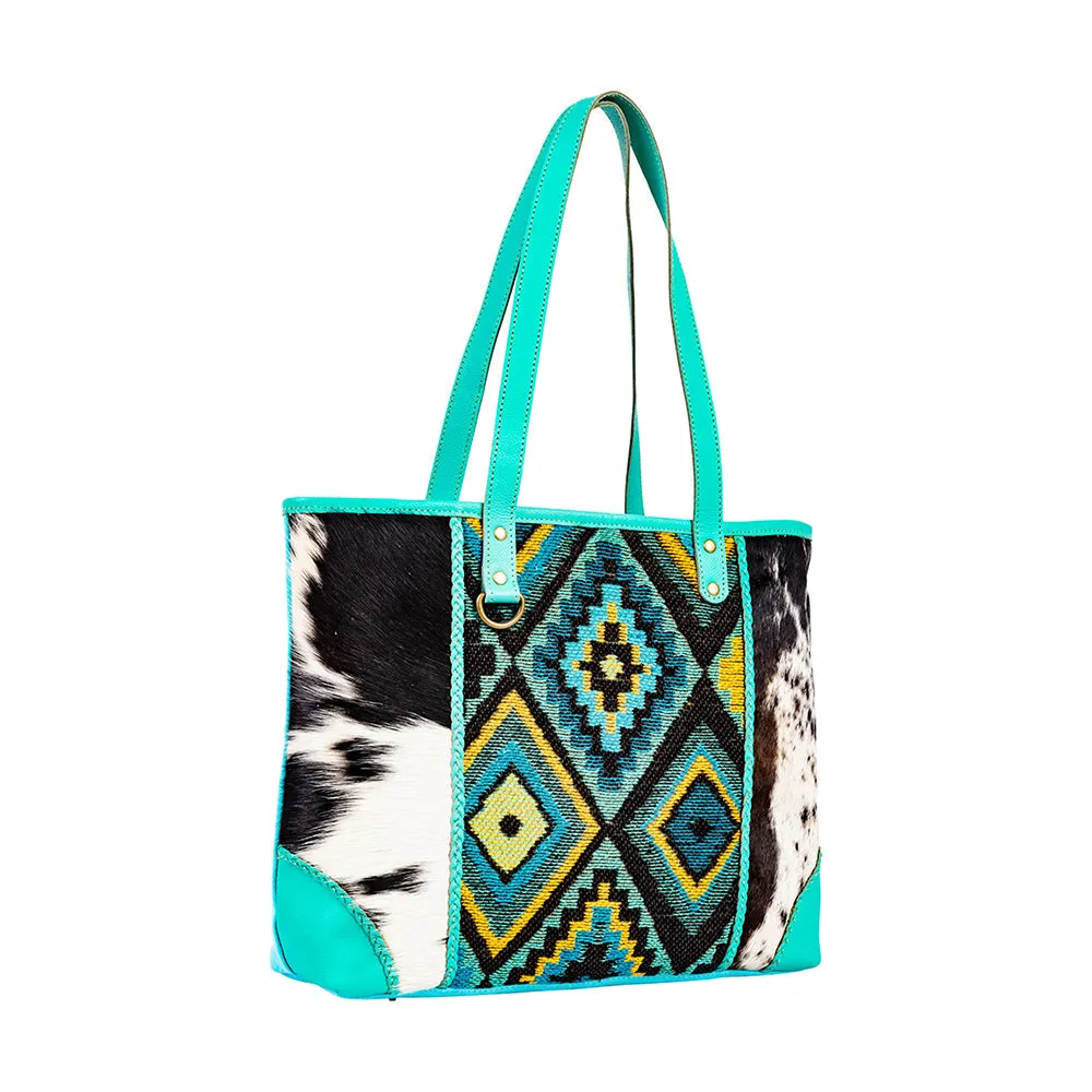 Tonga Ridge Tote Bag In Turquoise sold by Myra Bag product image thumbnail 2