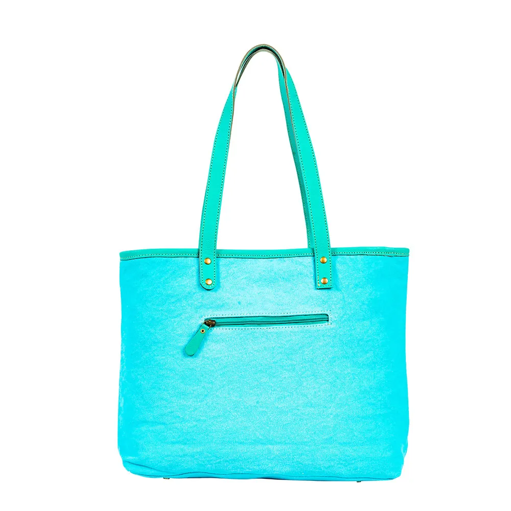 Tonga Ridge Tote Bag In Turquoise sold by Myra Bag product image thumbnail 3