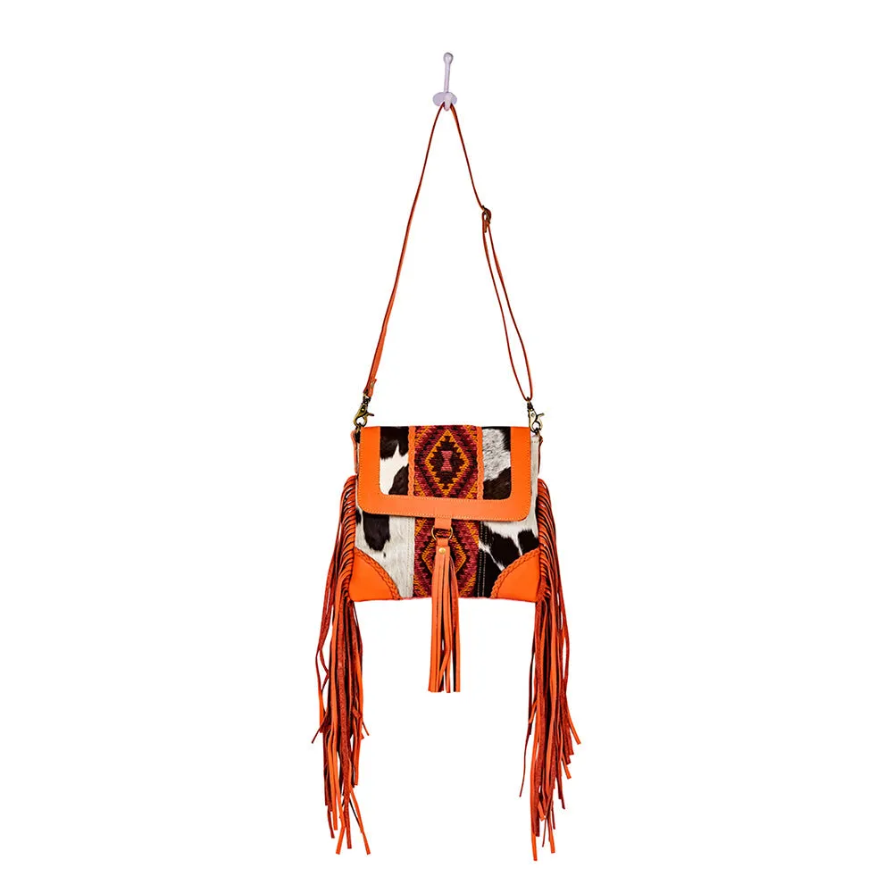 Tonga Ridge Canvas & Hairon Bag In Orange sold by Myra Bag product image thumbnail 4