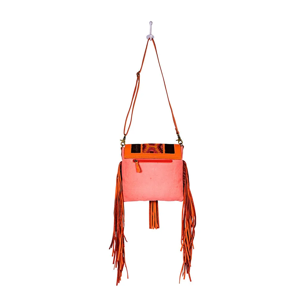 Tonga Ridge Canvas & Hairon Bag In Orange sold by Myra Bag product image thumbnail 5