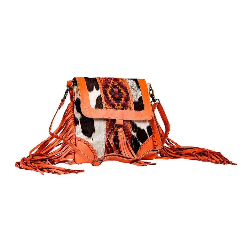 Tonga Ridge Canvas & Hairon Bag In Orange sold by Myra Bag product image thumbnail 2