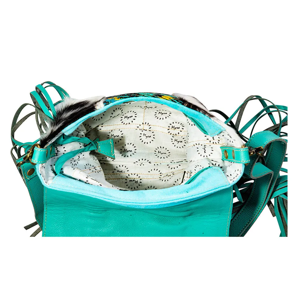 Tonga Ridge Canvas & Hairon Bag In Turquoise sold by Myra Bag product image thumbnail 4