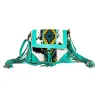 Tonga Ridge Canvas & Hairon Bag In Turquoise sold by Myra Bag