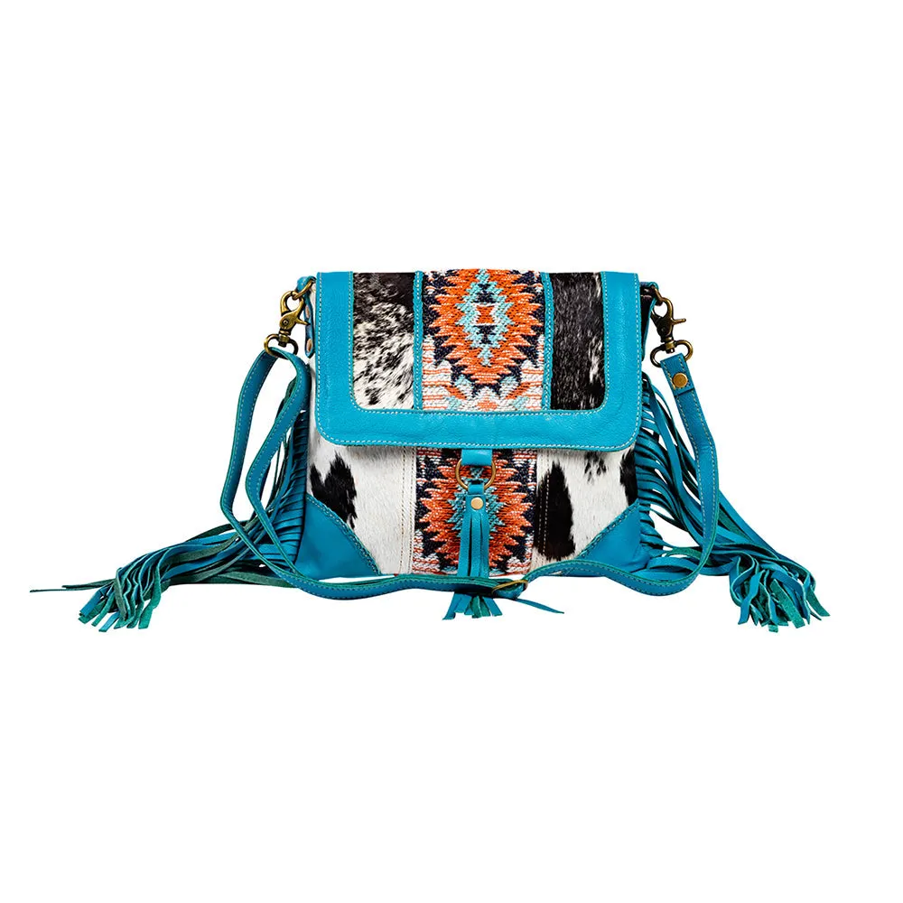 Tonga Ridge Canvas & Hairon Bag In Blue sold by Myra Bag