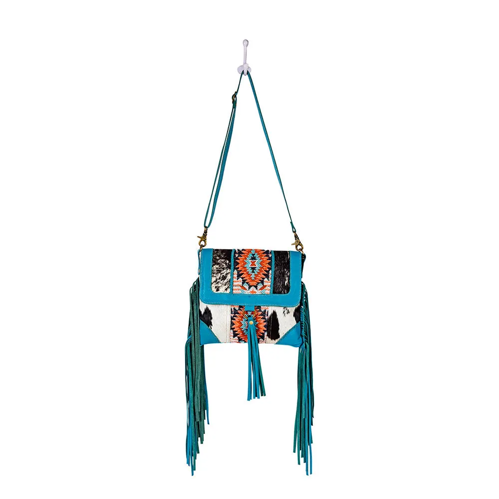 Tonga Ridge Canvas & Hairon Bag In Blue sold by Myra Bag product image thumbnail 5