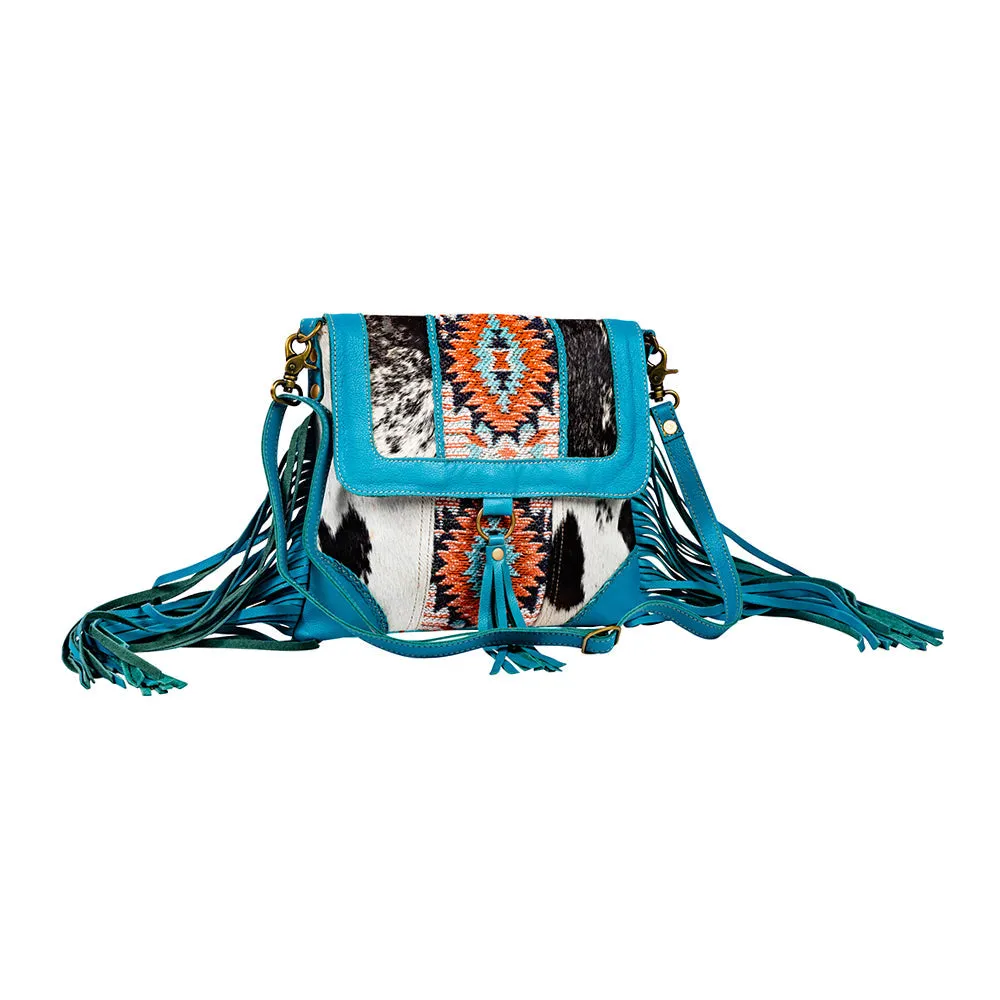 Tonga Ridge Canvas & Hairon Bag In Blue sold by Myra Bag product image thumbnail 2
