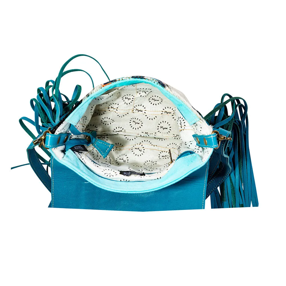 Tonga Ridge Canvas & Hairon Bag In Blue sold by Myra Bag product image thumbnail 4