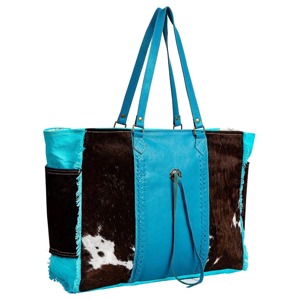 Sky Falcon Canvas & Hairon Bag in Dark sold by Myra Bag product image thumbnail 2
