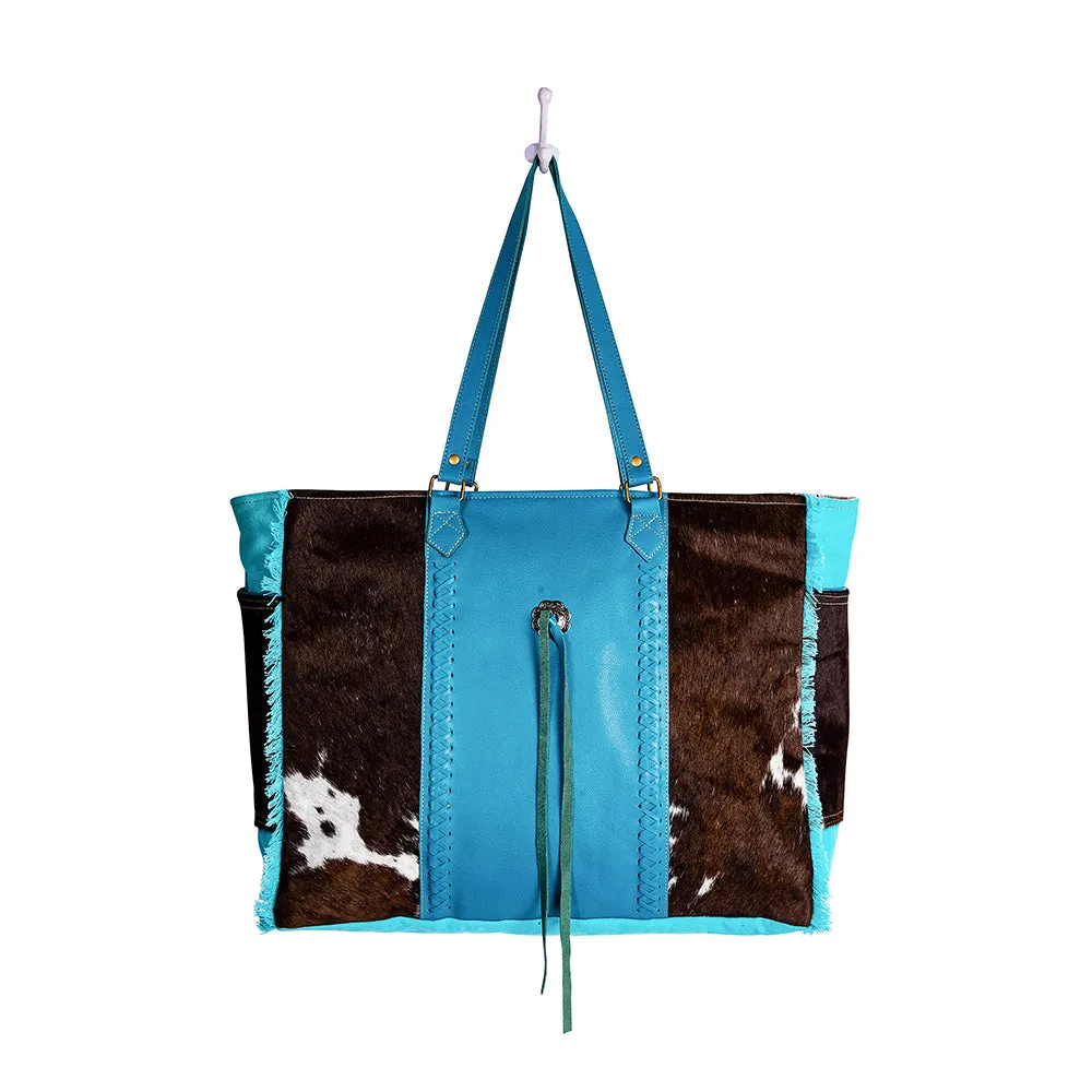 Sky Falcon Canvas & Hairon Bag in Dark sold by Myra Bag product image thumbnail 4