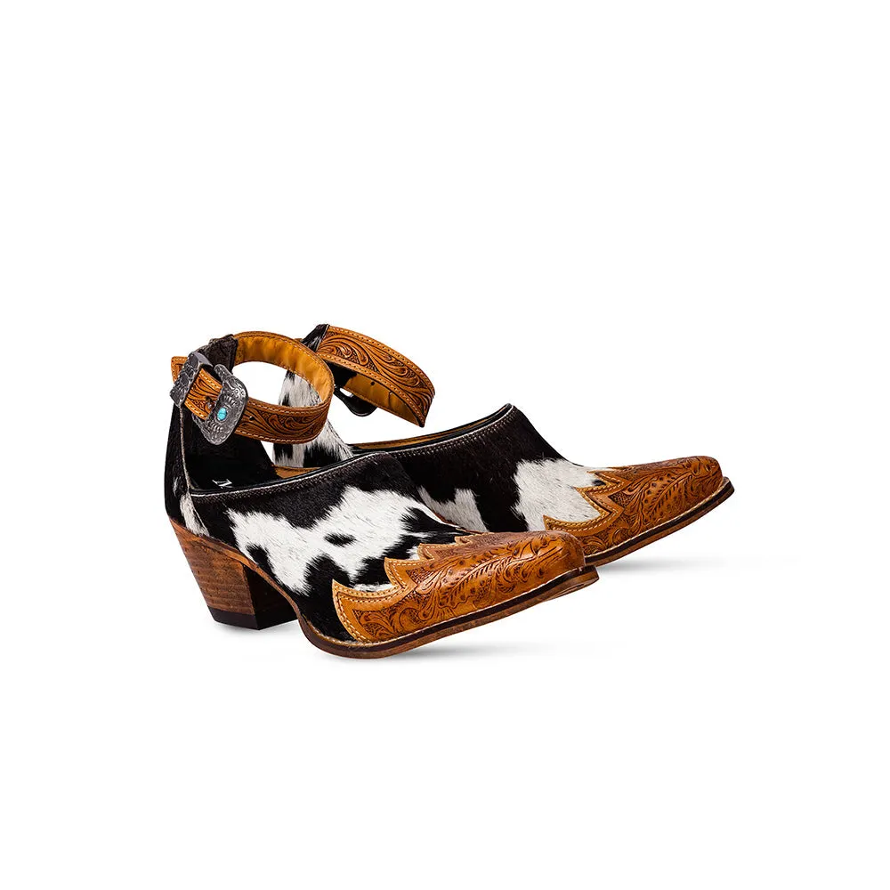 Zora Canyon Hair-On Hide Mules sold by Myra Bag