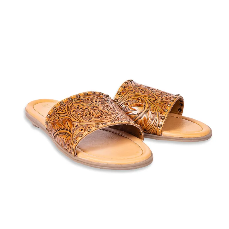 Ellie Hand-Tooled Sandals sold by Myra Bag
