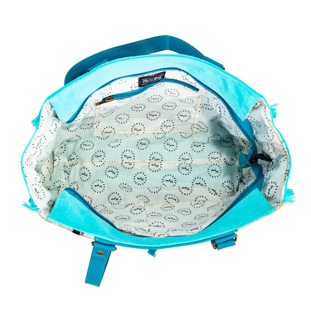 Sky Falcon Canvas & Hairon Bag in Light sold by Myra Bag product image thumbnail 4