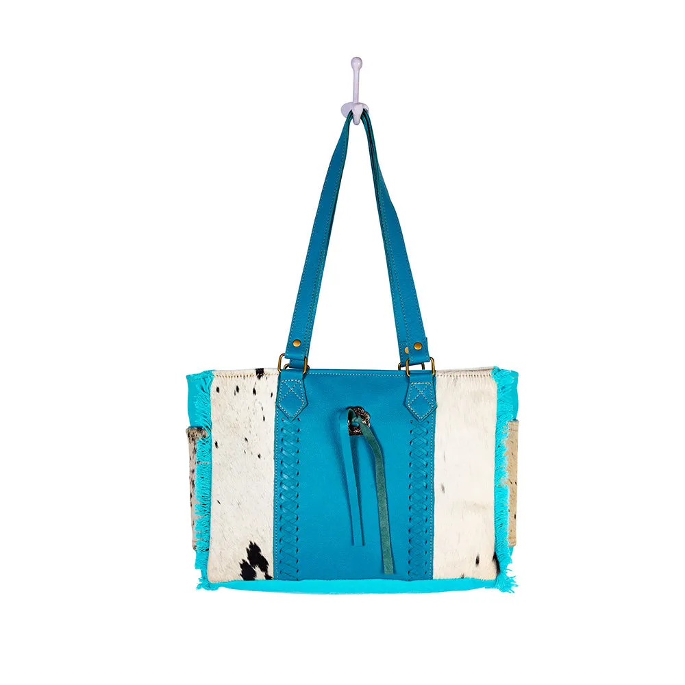 Sky Falcon Canvas & Hairon Bag in Light sold by Myra Bag product image thumbnail 5