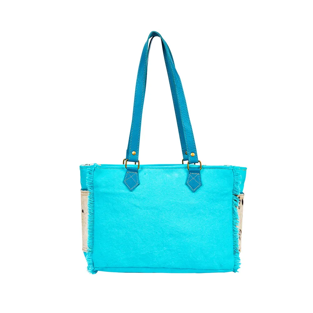 Sky Falcon Canvas & Hairon Bag in Light sold by Myra Bag product image thumbnail 3