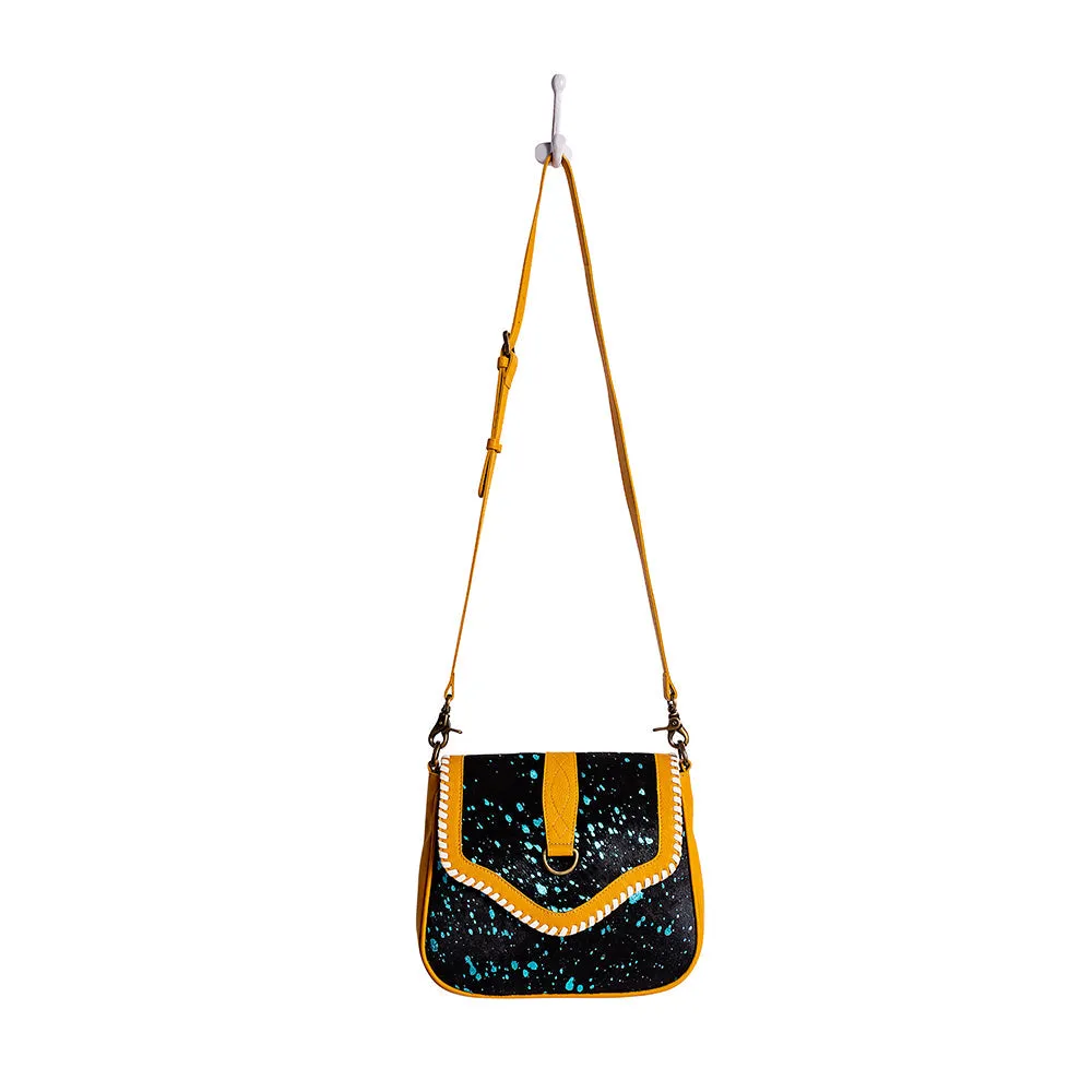 Skyviews Leather & Hairon Bag in Yellow sold by Myra Bag product image thumbnail 5