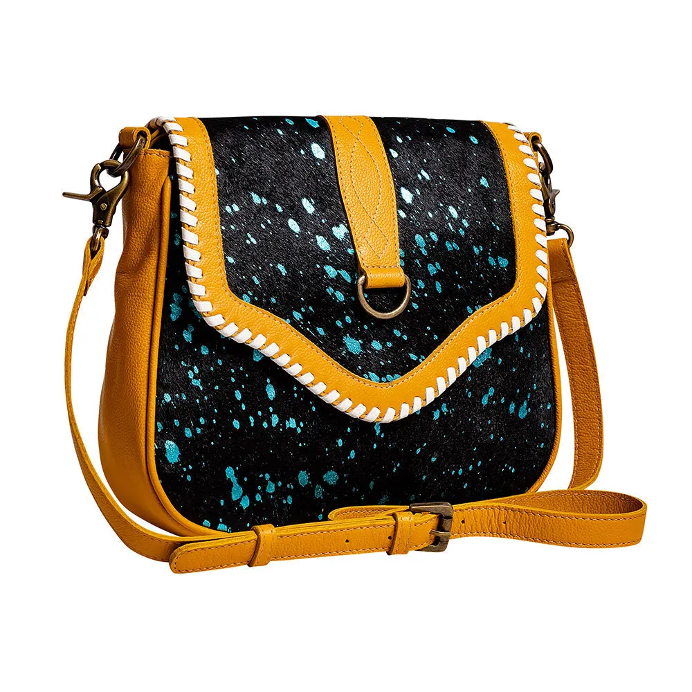 Skyviews Leather & Hairon Bag in Yellow sold by Myra Bag product image thumbnail 2